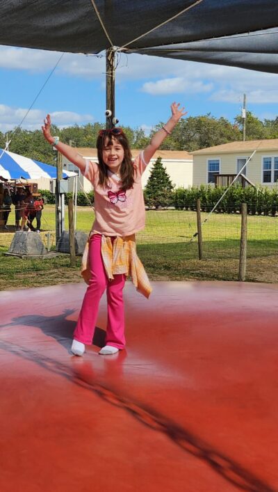 Happy girl jumping