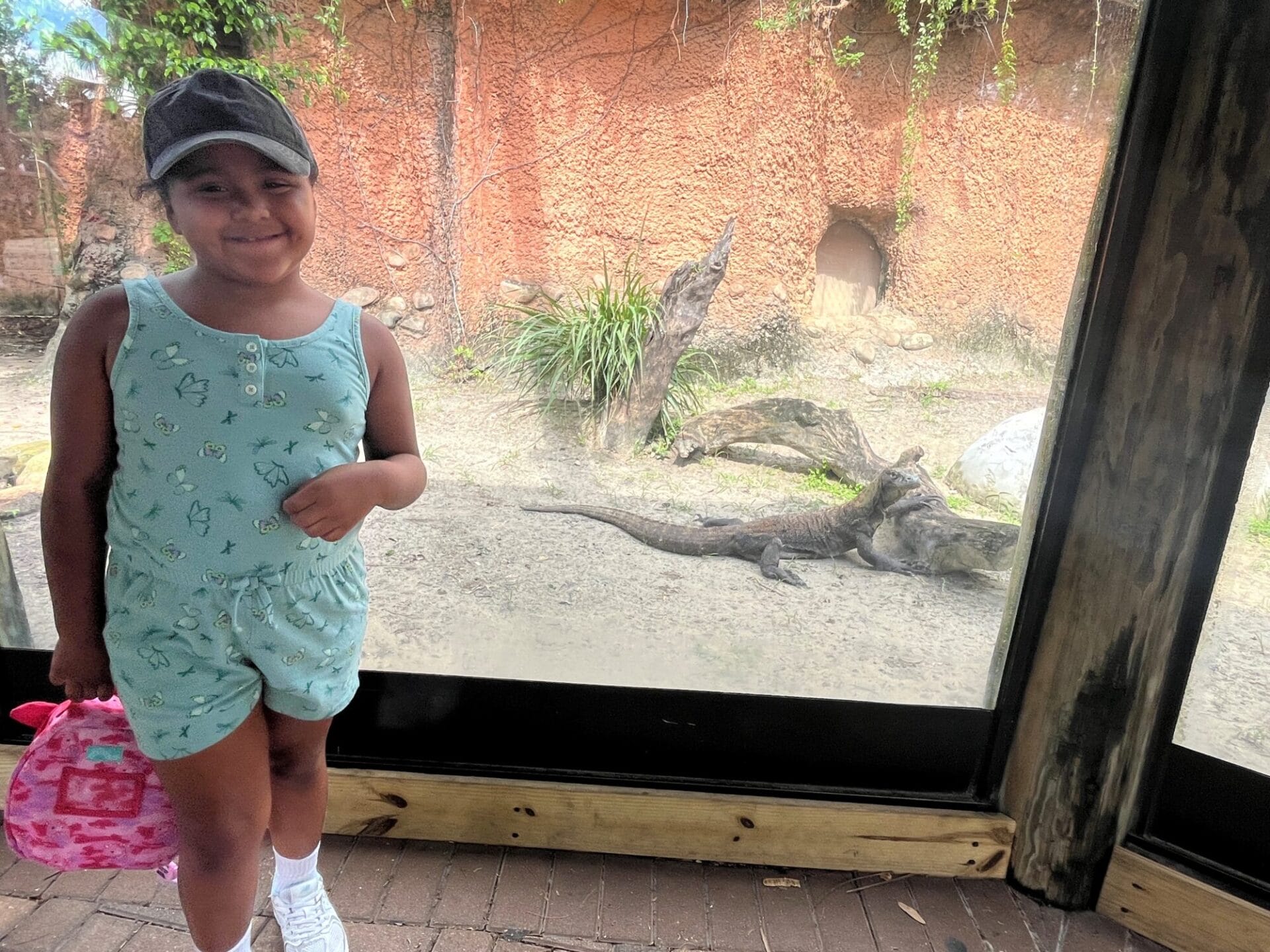 student smiling in the zoo