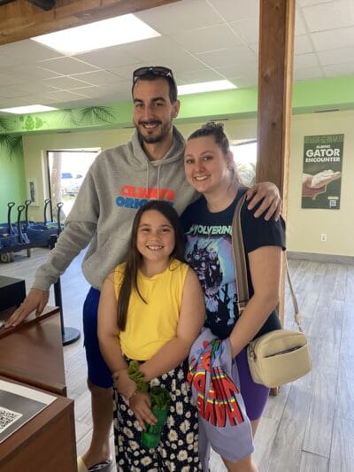 family in the zoo room