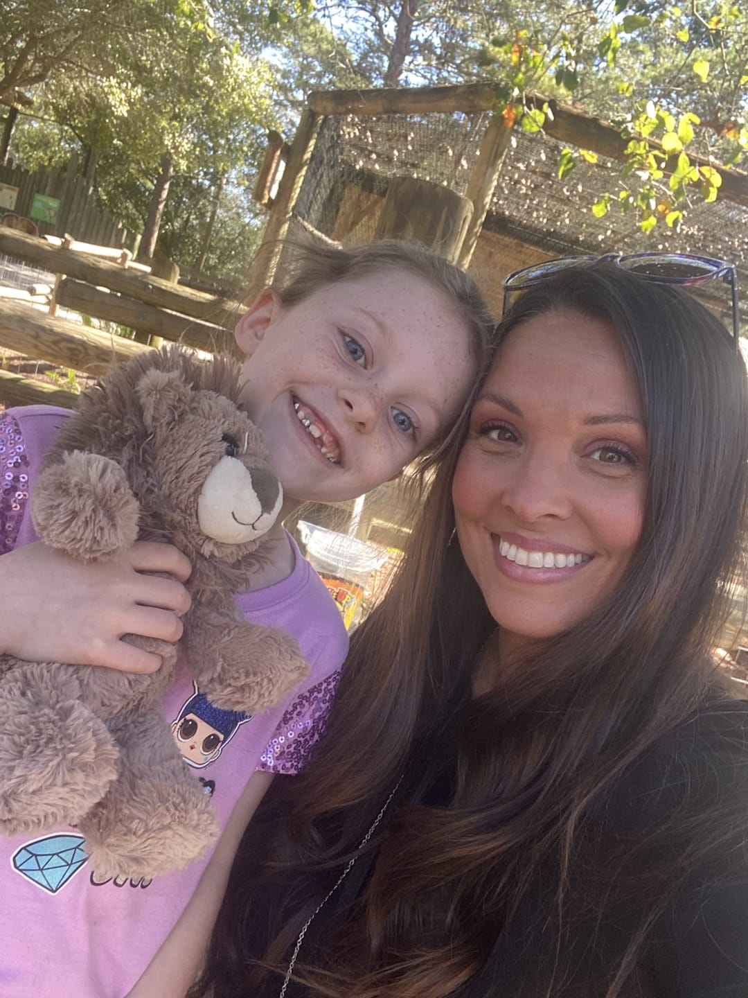 little girl and woman selfie