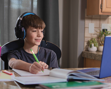 Student taking notes